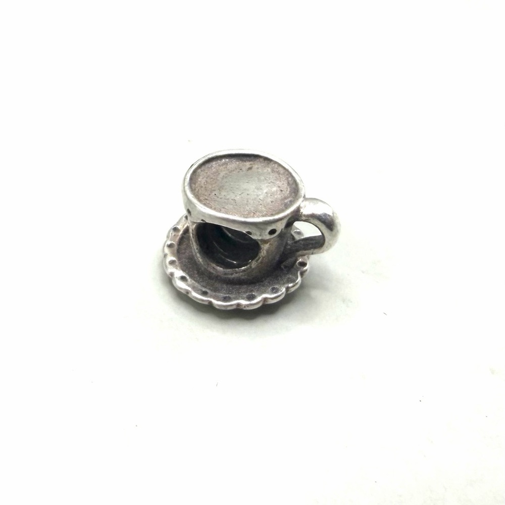 Pandora Moments Sterling Silver Teacup and Saucer Charm ALE #790361